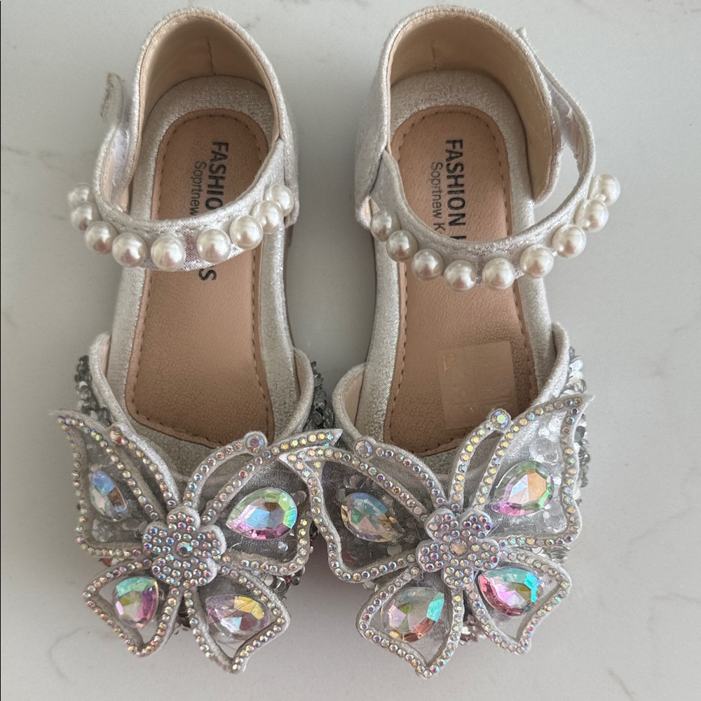 Girls Butterfly embellished Dress Up Shoes